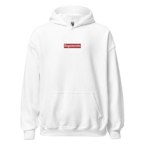 Degenerate - White Unisex Hoodie